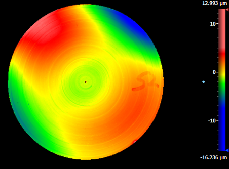 Pure tantalum sample turned with InfinX MWF M+ showing a near-polished as-machined surface